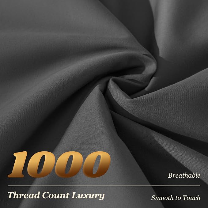 LBRO2M 1000 Thread Count 100% Egyptian Cotton Sheets Set, Full Size Bed Sheet 4 - Image 3