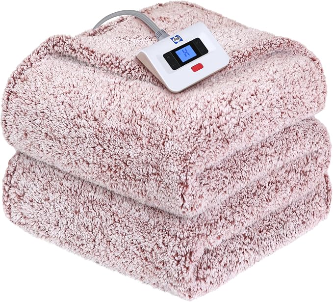 SEALY Electric Blanket Twin Size, Soft Sherpa Heated Blanket Single Control by Sealy