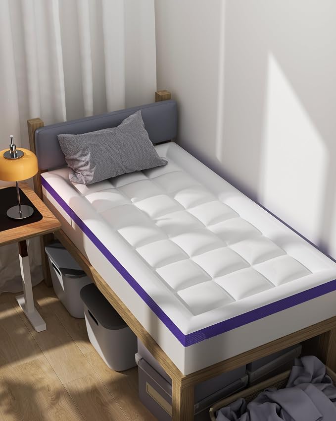 ChiXpace Dual Layer 4 Inch Memory Foam Mattress Topper Twin XL - Image 9