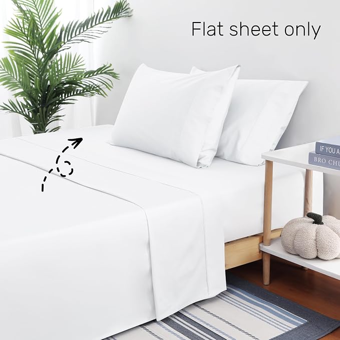 Flat Sheet Only 2 Pack, TwinXL Size 400 Thread Count 100% Egyptian Cotton Flat - Image 5