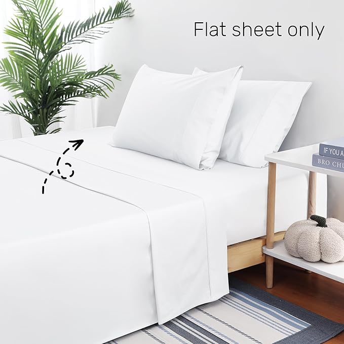 Flat Sheet Only Full Size, 400 TC 100% Egyptian Cotton Flat Sheet - Image 4