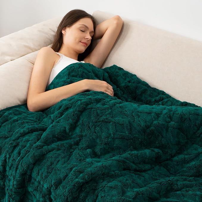 Wemore Weighted Blanket for Adults Twin Size 15 lbs, Dual Sided Soft Fuzzy by WemoreDirect