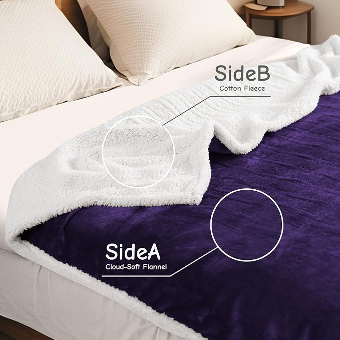 Electric Heated Blanket Throw Size 50"x60", Soft Flannel - Image 2
