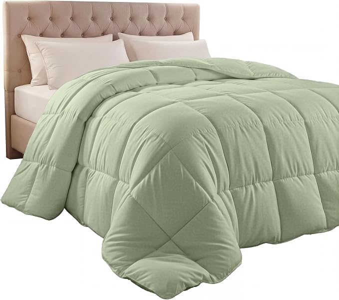 Utopia Bedding King Comforter Duvet Insert, Quilted Sage Green Comforter by UTOPIABEDDING