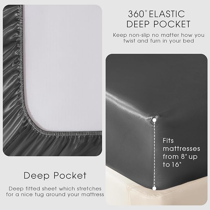 FreshCulture Satin Sheets King Size - Image 4