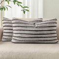Pallene Faux Fur Plush Lumbar Throw Pillow Covers 12x20 Set of 2, Luxury Soft by PALLENE