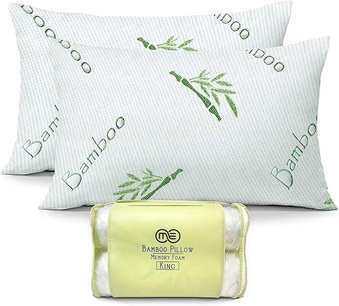 OMEO 2 Pack King Size Rayon Derived from Bamboo Pillow by OMEO