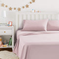 Amazon Basics Kid's Soft, Breathable Microfiber 4-Piece Sheet Set, Light Pink by AmazonBasics