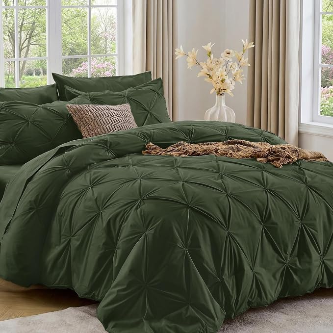 Sasttie King Size Comforter Set, 7-Piece Bed in a Bag, Pintuck Bedding Sets by SASTTIE