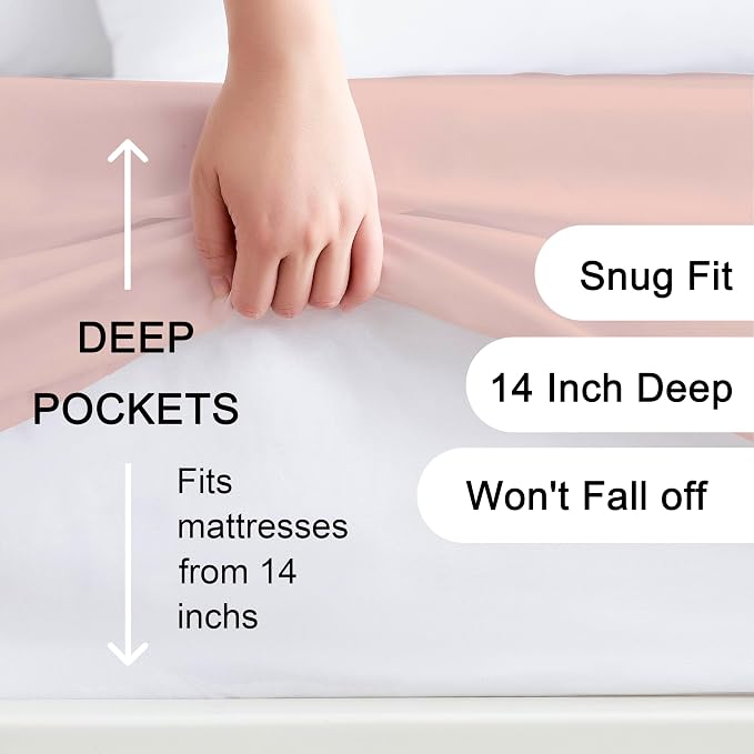 Hotella 100% Microfiber 39"x80" Twin XL Fitted Sheet Only, Hotel Quality Stay - Image 2