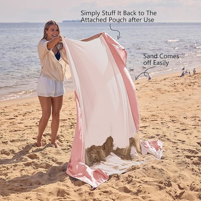 WEKAPO Beach Blanket Sandproof Waterproof, Extra Large Beach Mat, Oversized & - Image 5