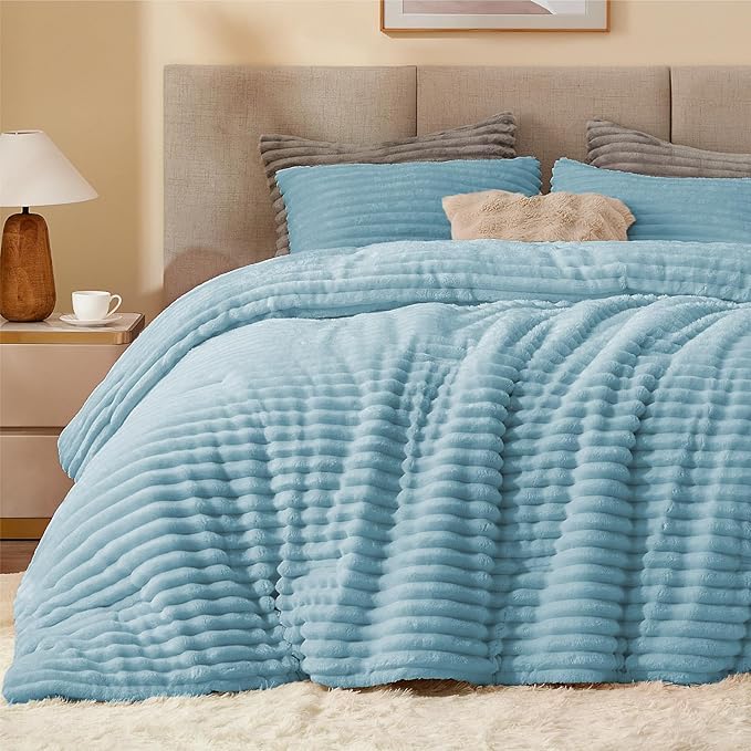 BEDELITE Fleece California King Comforter Set -Super Soft & Warm Fluffy Light by BEDELITE