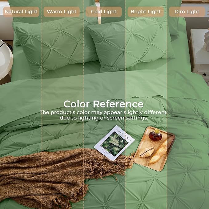 Sasttie Twin Comforter Set, 5-Piece Bed in a Bag, Pintuck Bedding Sets - Image 8
