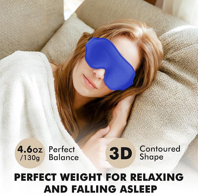 Weighted Eye Mask for Sleeping, 3D Contoured Sleep Mask Blackout - Image 2