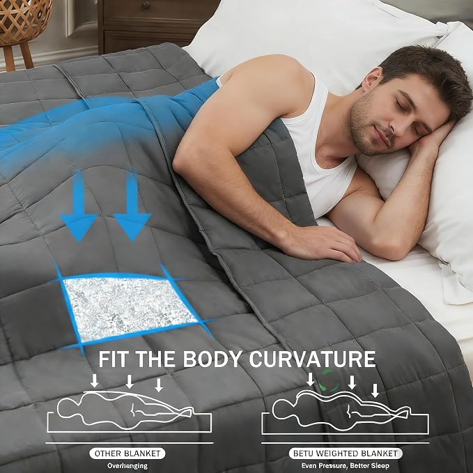 Weighted Blanket for Adults 25lbs, Cal King Cooling Heavy Throw Blanket for - Image 3