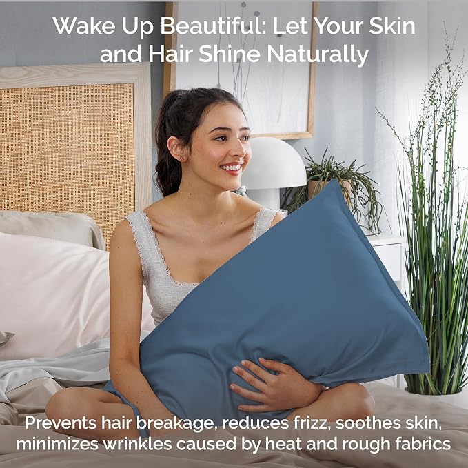 Pillow Cases Queen Size Set of 2 Pillowcases 100% Viscose from Bamboo Cooling - Image 5