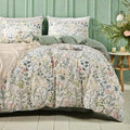 MKXI Wildflower Duvet Cover Set Sage Green Spring Floral Bedding Set Rustic by MKXI