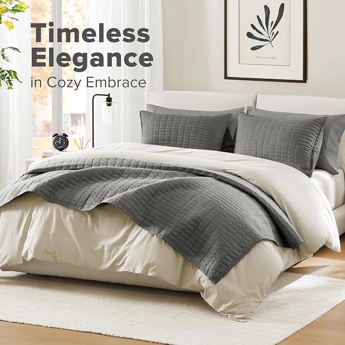 Comfort Spaces Kienna Quilt Set- Double Sided Stitching Design Summer Blanket - Image 2