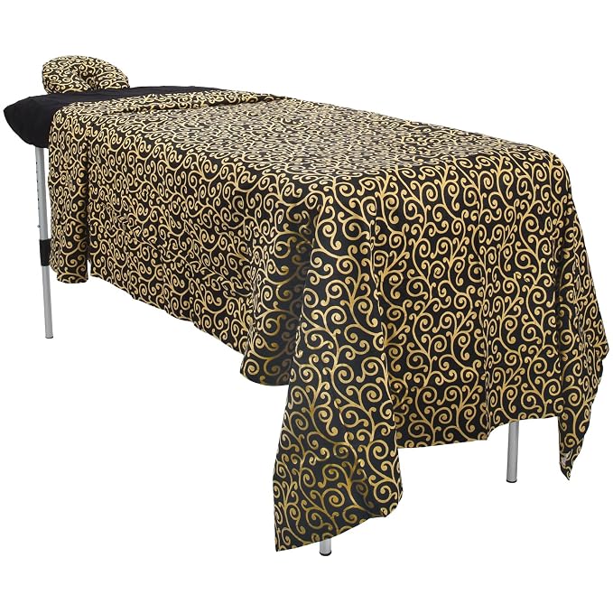 ForPro Premium Designer Flannel 3-Piece Massage Sheet Set - Image 2