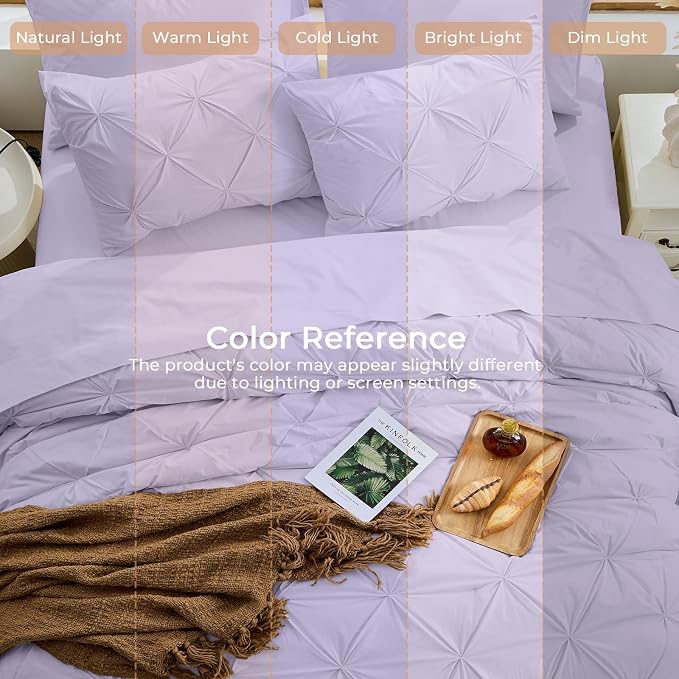 Sasttie Full Size Comforter Set, 7-Piece Bed in a Bag, Pintuck Bedding Sets - Image 8