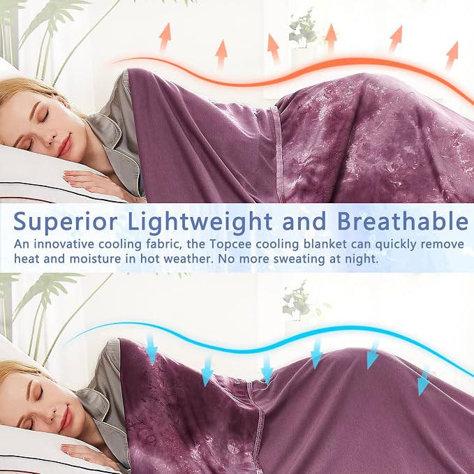 Topcee Cooling Blanket for Hot Sleepers, Absorbs Heat to Keep Body Cool for - Image 5
