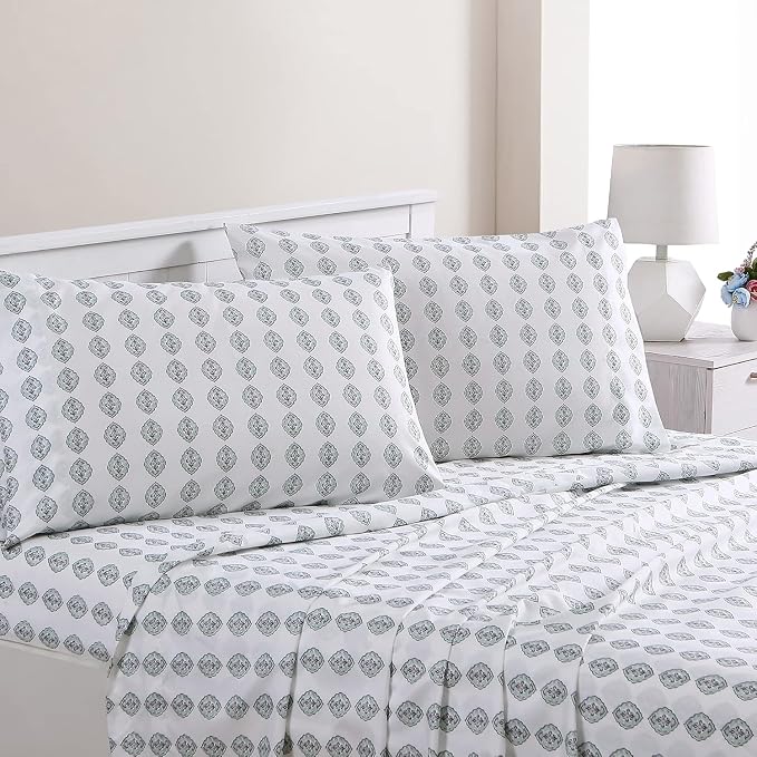 Modern Threads Printed 4-Piece Extra Soft Bedding Sheets & Pillowcase Set - Image 2