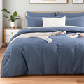 NEXHOME PRO Duvet Cover Set Linen Feel Textured Organic Natural 100% Washed by NEXHOMEPRO