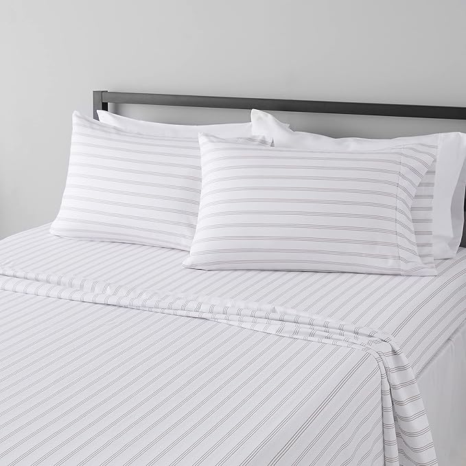 Amazon Basics Lightweight Breathable Brushed Microfiber 4-Piece Bed Sheet Set by AmazonBasics