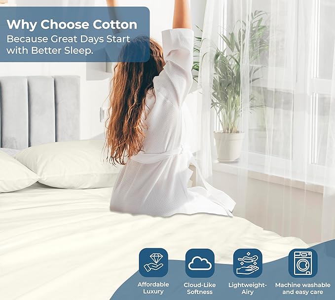 Royale Linens 100% Organic Cotton Twin Flat Sheet Only - Image 7