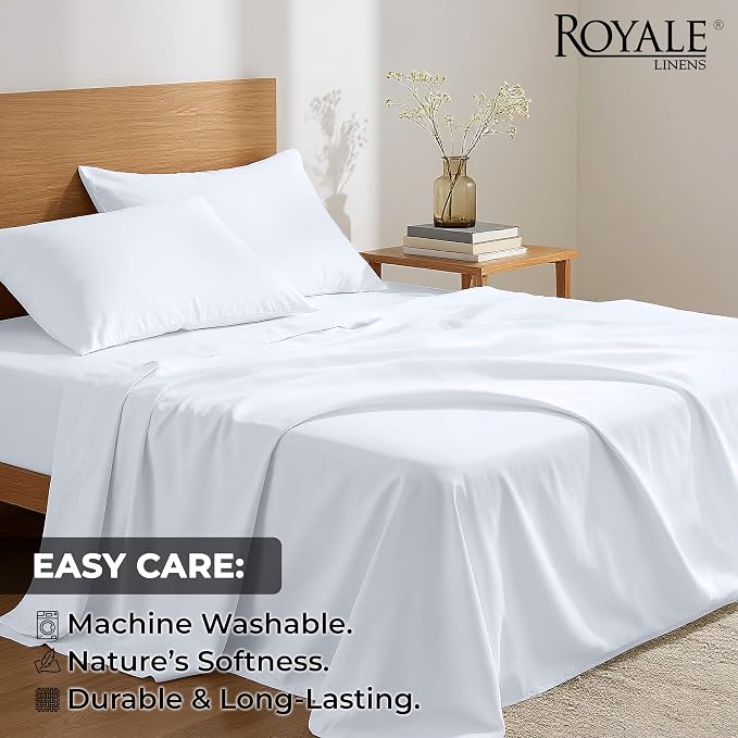 Royale Linens 100% Organic Cotton Full 2 Pack Flat Sheet Only - Image 8