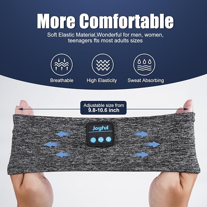 Sleep Headphones Bluetooth 5.3 Headband, Sports Wireless Earphones Sweat - Image 6