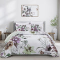 Floral Quilt Set King 3 Pieces Boho Green Quilt Coverlet Set Soft Microfiber by DRUCON