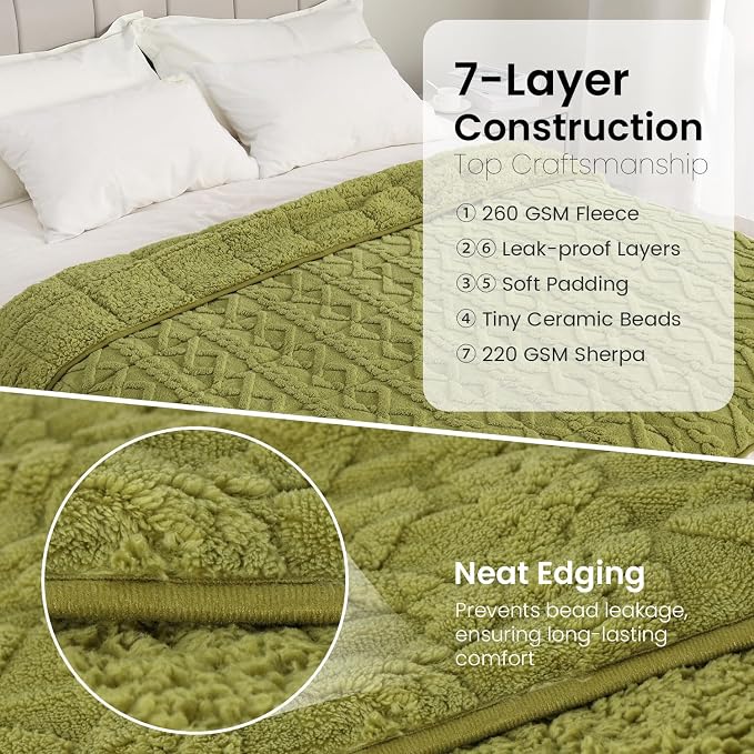20lbs Weighted Blanket for Adults 60 x 80 inches, Ultra Fluffy Jacquard Sherpa - Image 6