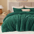 BEDELITE Fleece Twin Comforter Set -Super Soft & Warm Fluffy Dark Green Bedding by BEDELITE