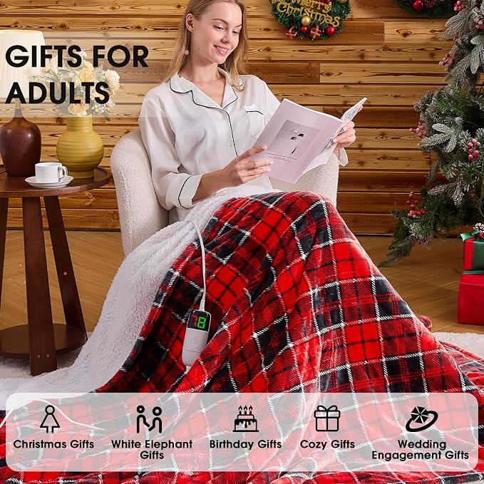 Electric Heated Blanket King Size, 90X100 Christmas Blanket - Image 4