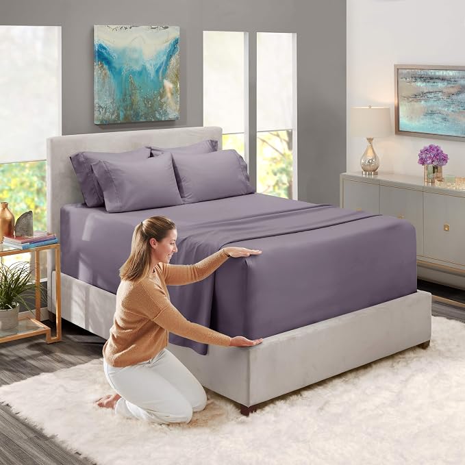 Hearth & Harbor Bed Sheets, Luxury Soft 6 Piece Bed Sheet Set Extra Deep Pocket - Image 4