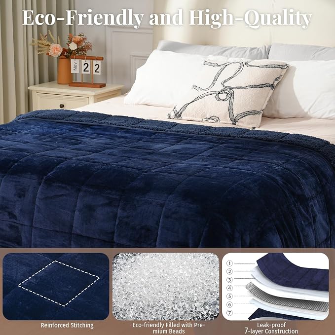 Topblan Sherpa Fleece Weighted Blanket 15lbs, Uniformed Color - Image 5