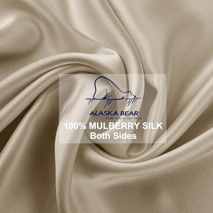 ALASKA BEAR Natural Silk Pillowcase, Hypoallergenic, 19 Momme, 600 Thread Count - Image 5