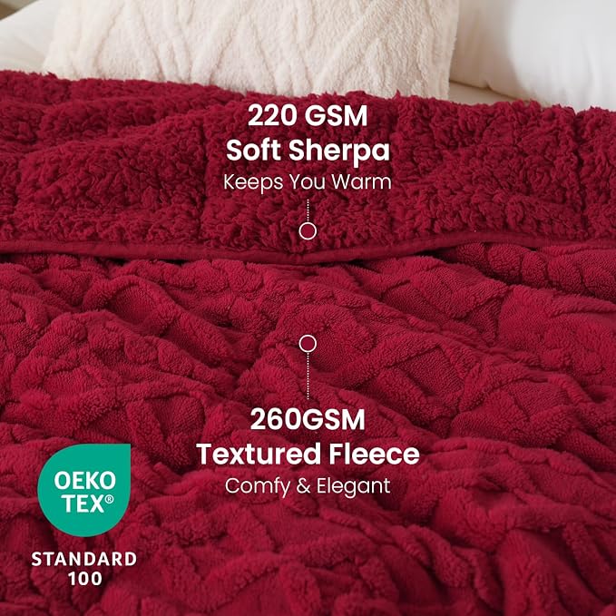 Drewin Weighted Blanket Queen Size 20 lbs, Cozy Sherpa Weighted Blankets - Image 3