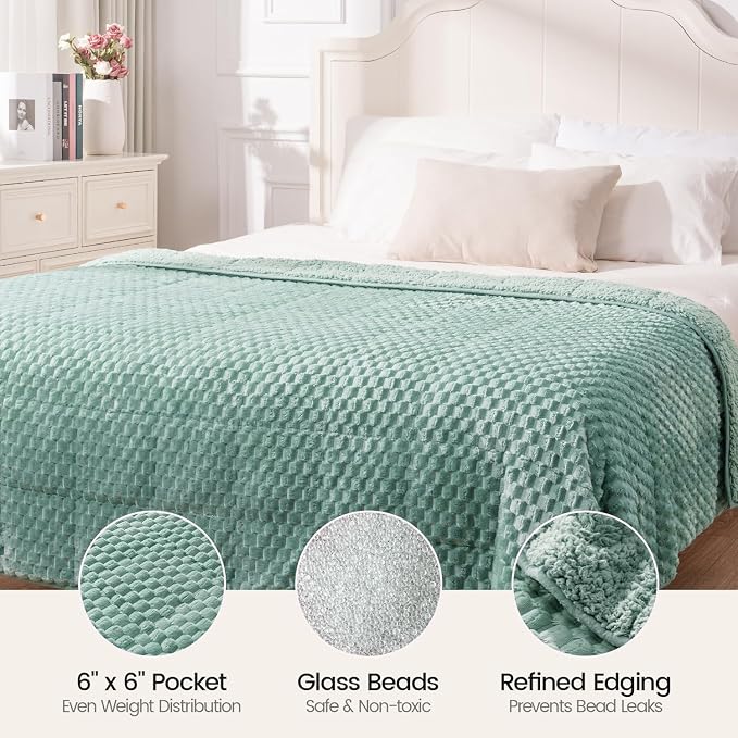 Super Fuzzy Soft Fleece Sherpa Weighted Blanket 15 lbs - Image 5