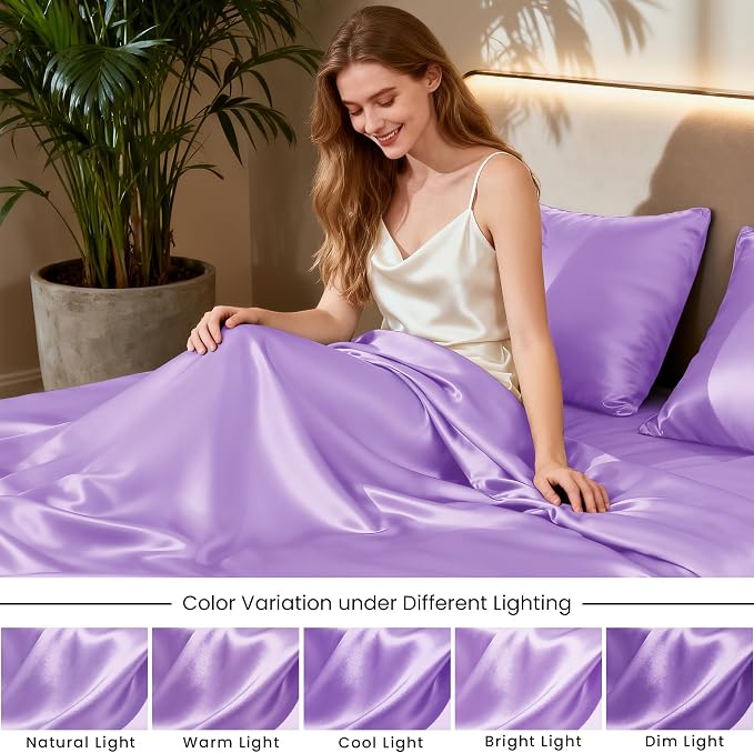 Love's cabin Twin XL Satin Sheet Sets - Image 7