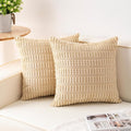 Aegero Pack of 2 Corduroy Decorative Throw Pillow Covers 22x22 Inch Soft by Unknown