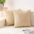 Aegero Pack of 2 Corduroy Decorative Throw Pillow Covers 16x16 Inch Soft by Unknown