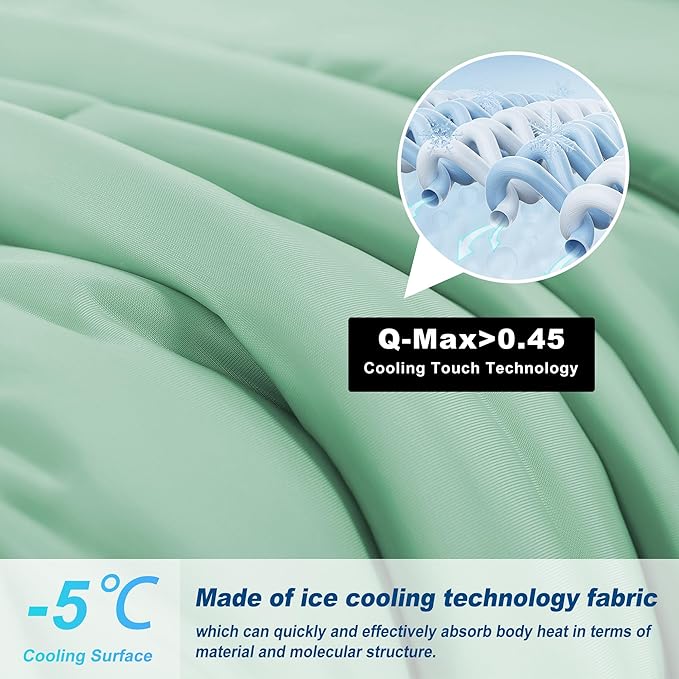 Cooling Comforter King Size, Double-Sided Cold Tech Fabric Quilted Bed - Image 2