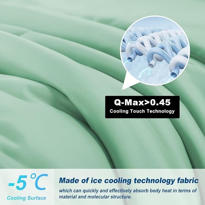Cooling Comforter Twin Size, Double-Sided Cold Tech Fabric Quilted Bed - Image 2
