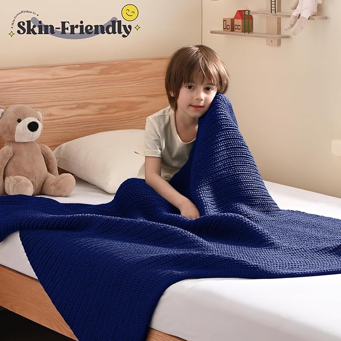 Guohaoi Knitted Weighted Blanket Kids No Beads Cooling Heavy Blanket, Home - Image 2