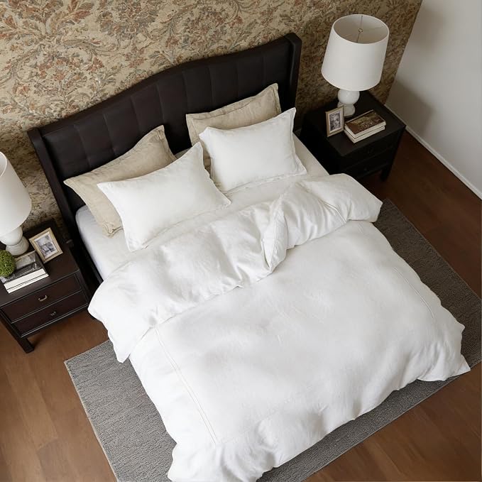 Simple&Opulence 100% Washed Linen Duvet Cover Set 78"x86" - Image 2