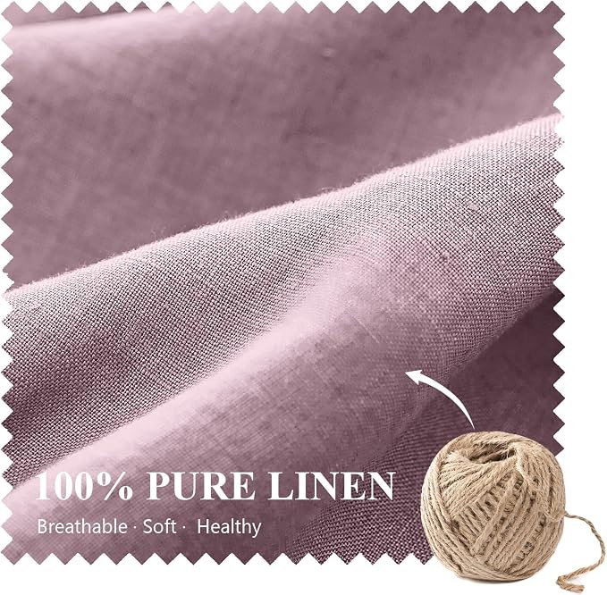 Simple&Opulence 100% Linen Lumbar Pillow Cover 12 x 20 Inches Set of 2 - Image 2