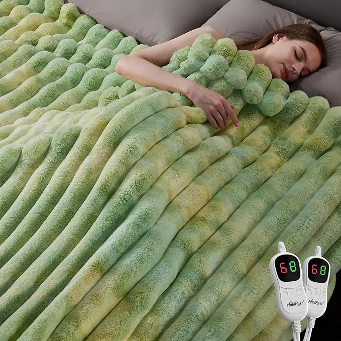 Heated Throw Blanket, Faux Fur Cozy Heating Blanket - Image 6