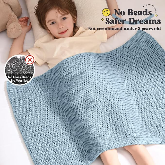 Guohaoi Knitted Weighted Lap Pad No Beads Cooling Weighted Blanket, Breathable - Image 3
